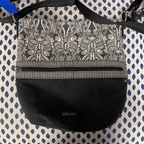 Sakroots Black Print Crossbody - Picture 1 of 8